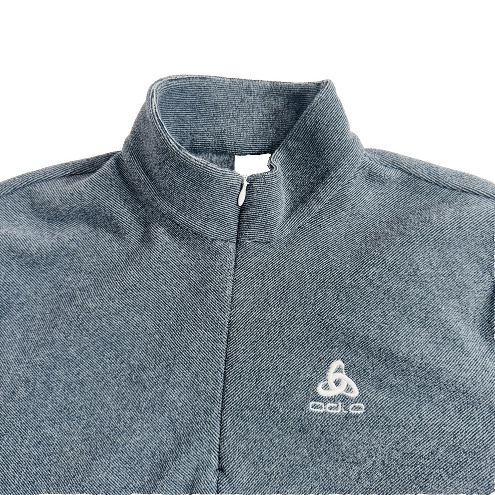 Odlo Pullover Fleece 1/4 Zip Women's L Navy Outdoor Layer Long Sleeve Athletic